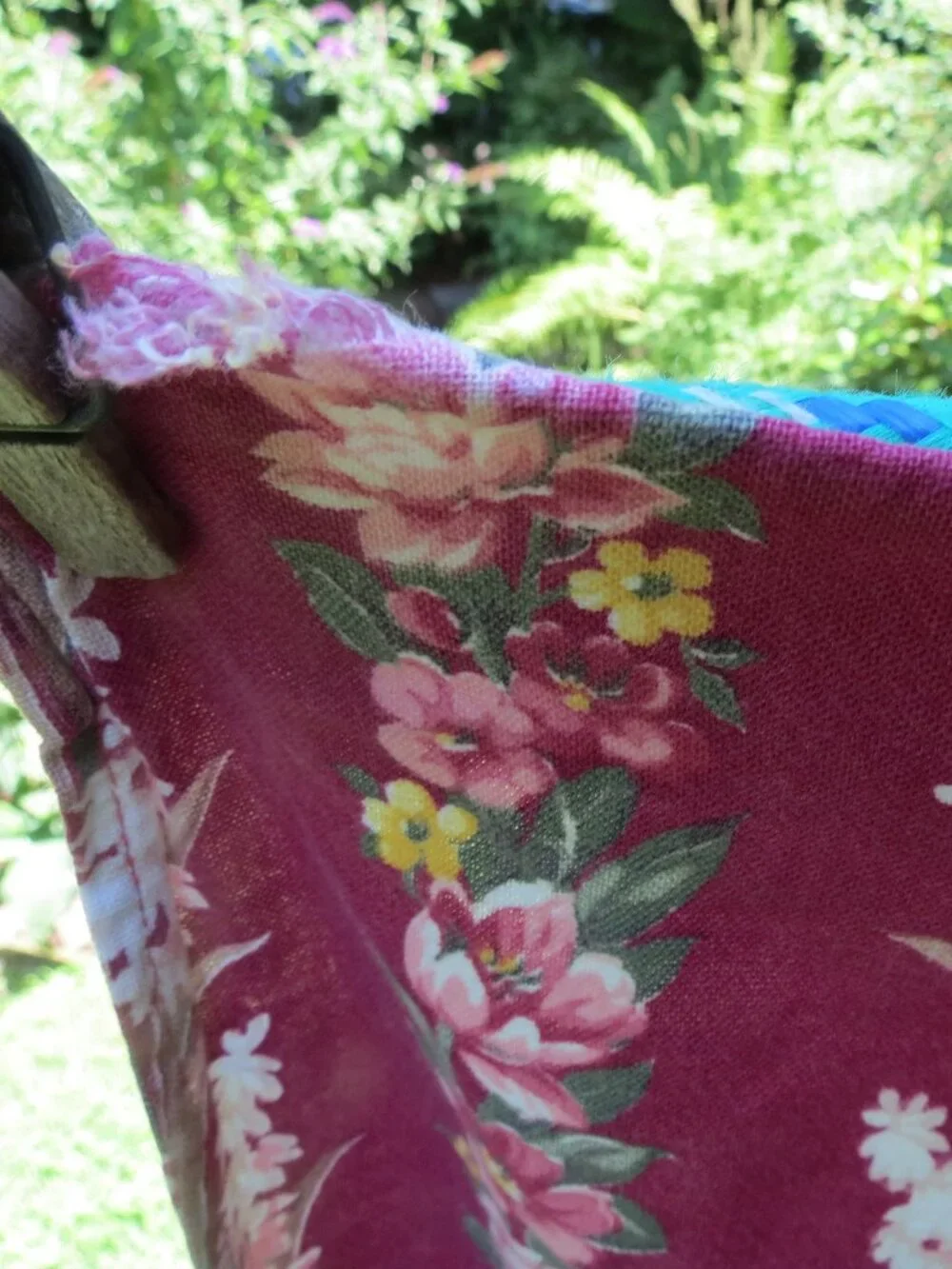 VINTAGE (4) PANEL CURTAINS Roses Fern STRIPES Vat Print Fabric Midcentury 87